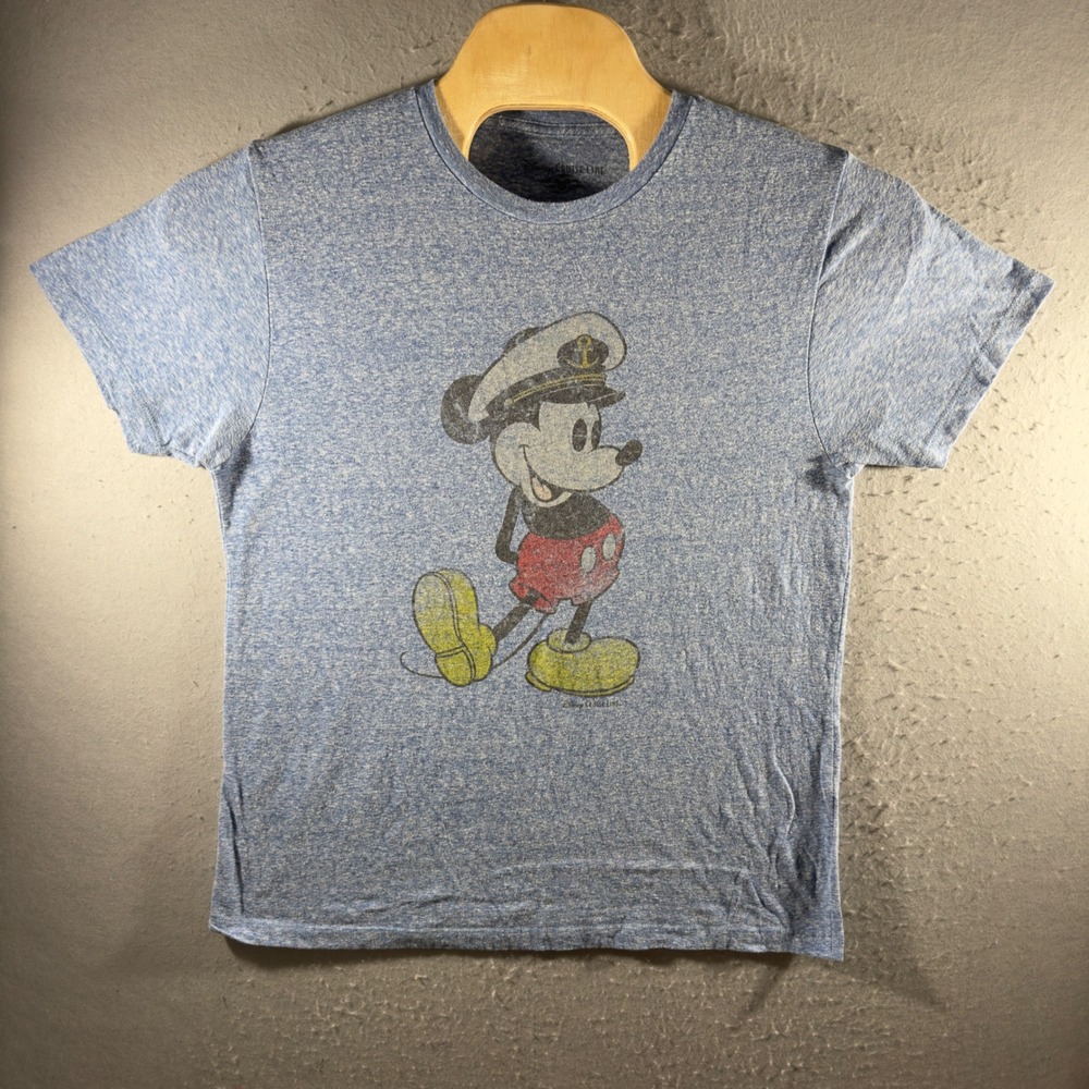 3313 | Disney Cruise Line Captain Mickey Mouse Graphic Tee Blue Men XL Nautical